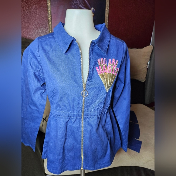 Blue Jacket with Sequin Unicorn - Picture 4 of 9